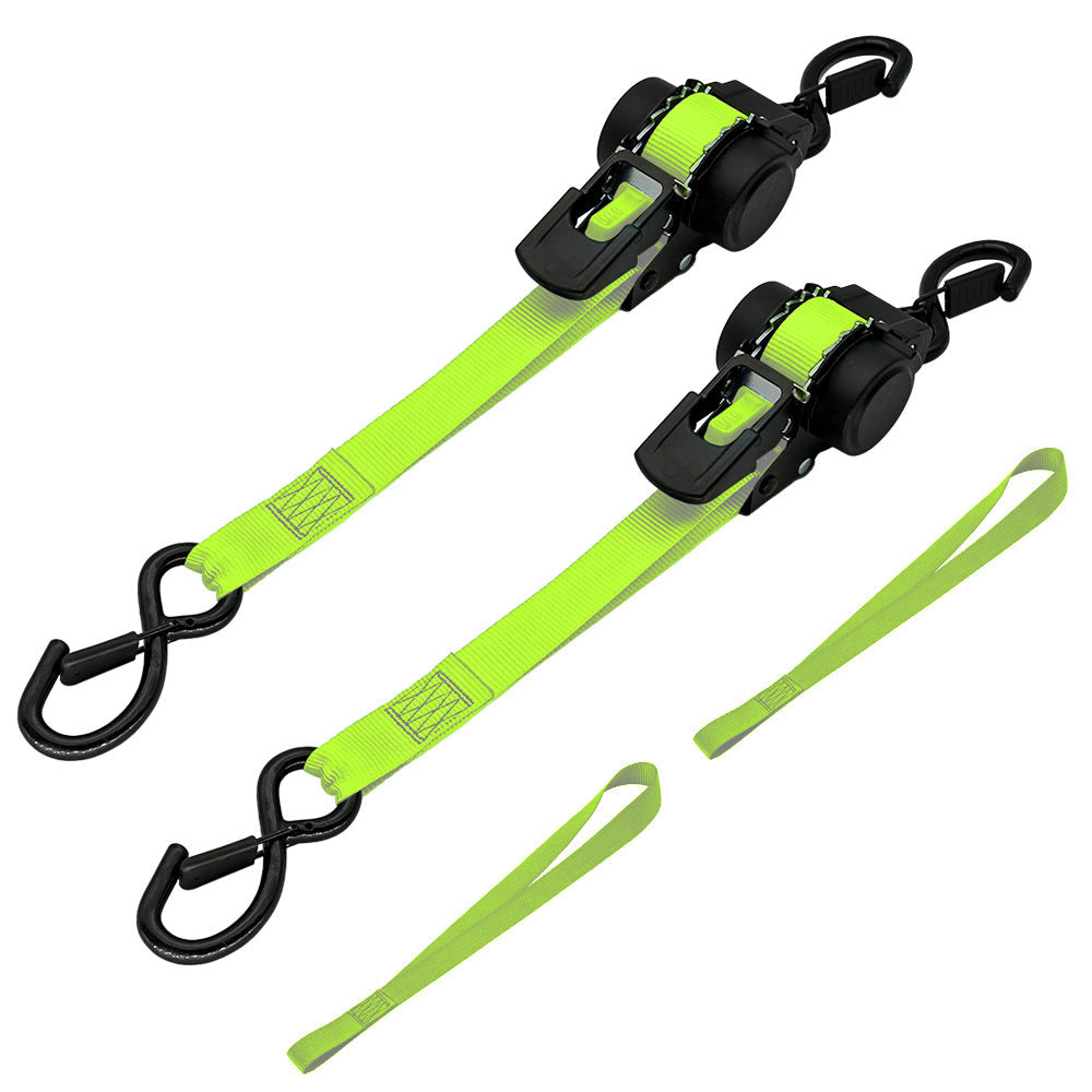 π₯³2026 HOT SALEπ₯³π50K+ SOLD! ππ 50% OFF! Automatic Retractable Ratchet Tie-Down Strap β auto-retract, ratchet tensioning, double hooks. 640kg max load, polyester webbing. Secure cargo easily! π‘οΈπͺ