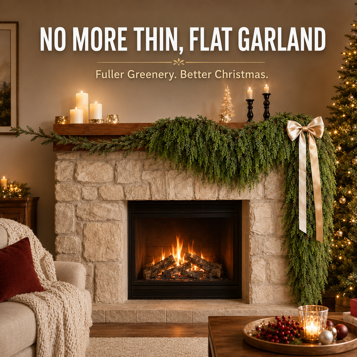 π 2-Pack Real-Touch Cedar Garland β Lush Christmas Greenery