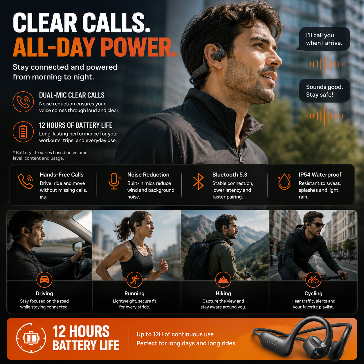 📸 AI Smart Open-Ear Camera Headset – Hands-Free POV Recording, Audio & Real-Time Translation