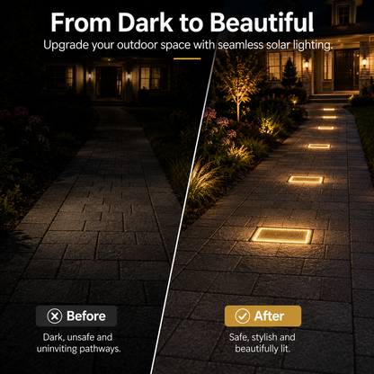 Buy 1 Get 1 Free-2 Pack ，Solar Recessed Brick Lights – Up to 10 Hours of Outdoor Illumination