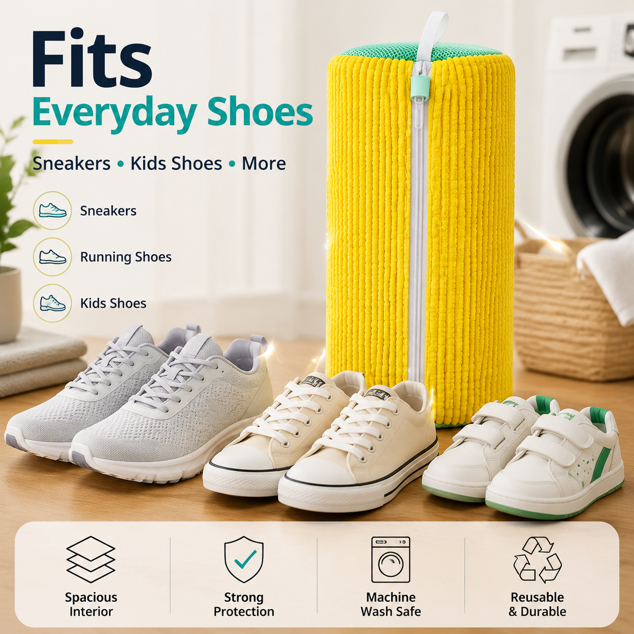 👟No-Scrub Shoe Washing Bag - Clean & Protect Your Sneakers In The Washing Machine