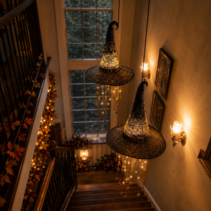 🎃 Lighted Witch Hat Hanging Chime🧙‍♀️