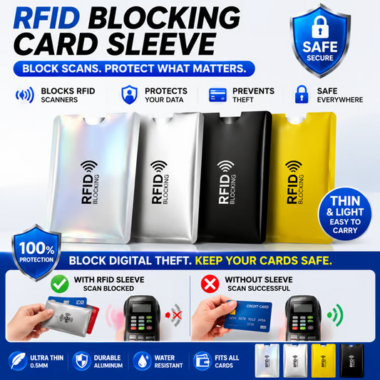 8PCS Ultra-Thin RFID Blocking Anti-Skimming Card Sleeves Set