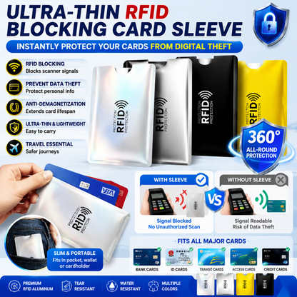 8PCS Ultra-Thin RFID Blocking Anti-Skimming Card Sleeves Set