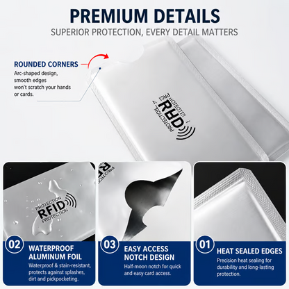 8PCS Ultra-Thin RFID Blocking Anti-Skimming Card Sleeves Set