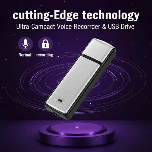USB Flash Drive Voice Recorder 2-in-1 – Voice Activated, Smart Noise Reduction,, Auto File Save