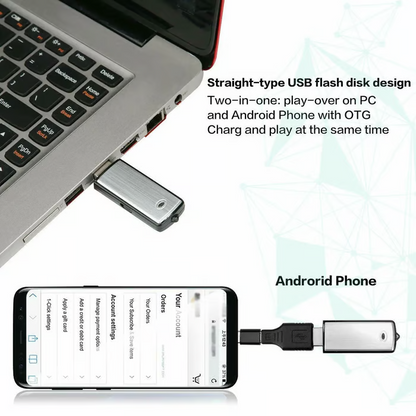 USB Flash Drive Voice Recorder 2-in-1 – Voice Activated, Smart Noise Reduction,, Auto File Save