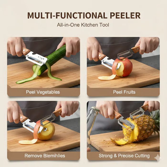 💖LIMITED-TIME BUY 1 GET 1 FREE⏰🍎 2PCS Stainless Peeler | High-Grade Durability | Clean, Precision Peeling + Bottle Opener