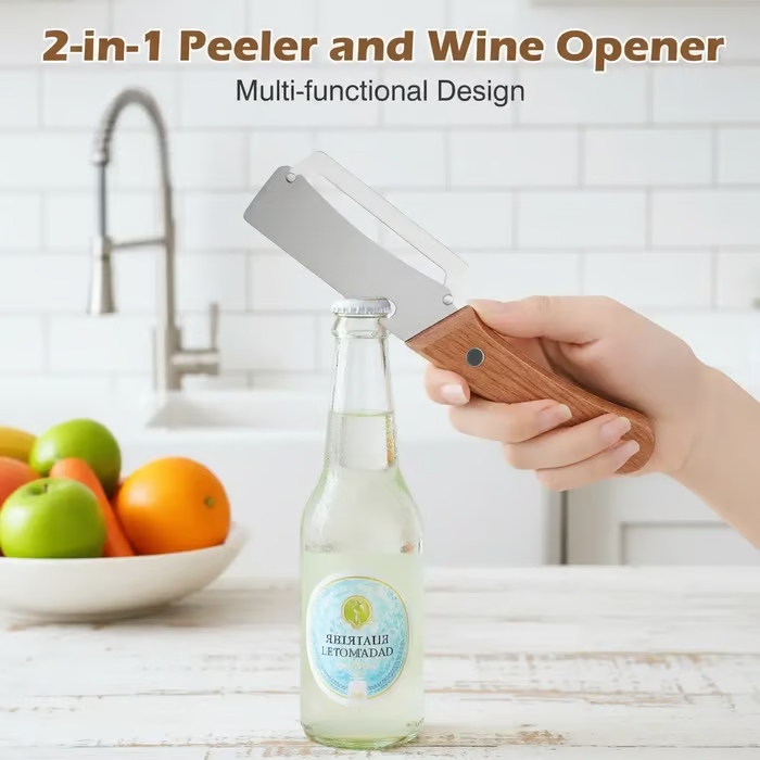 💖LIMITED-TIME BUY 1 GET 1 FREE⏰🍎 2PCS Stainless Peeler | High-Grade Durability | Clean, Precision Peeling + Bottle Opener