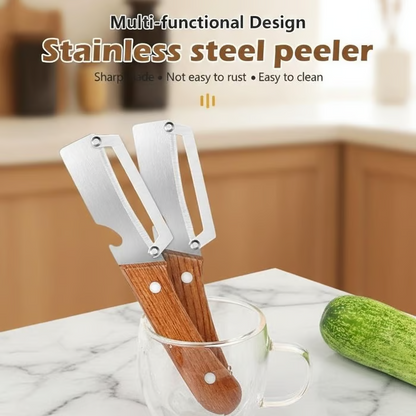 💖LIMITED-TIME BUY 1 GET 1 FREE⏰🍎 2PCS Stainless Peeler | High-Grade Durability | Clean, Precision Peeling + Bottle Opener