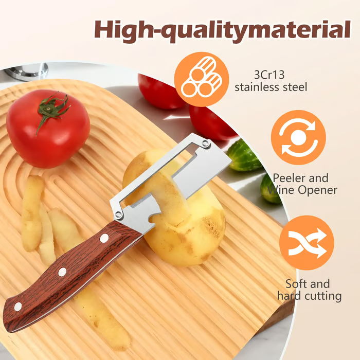 💖LIMITED-TIME BUY 1 GET 1 FREE⏰🍎 2PCS Stainless Peeler | High-Grade Durability | Clean, Precision Peeling + Bottle Opener