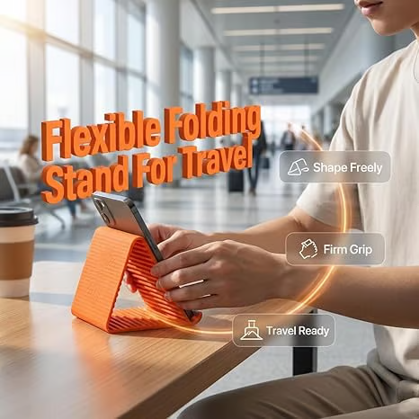 Foldable Silicone Aluminum Holder - Bendable Freely into Any Shape - Ergonomic Device Mount for Everywhere