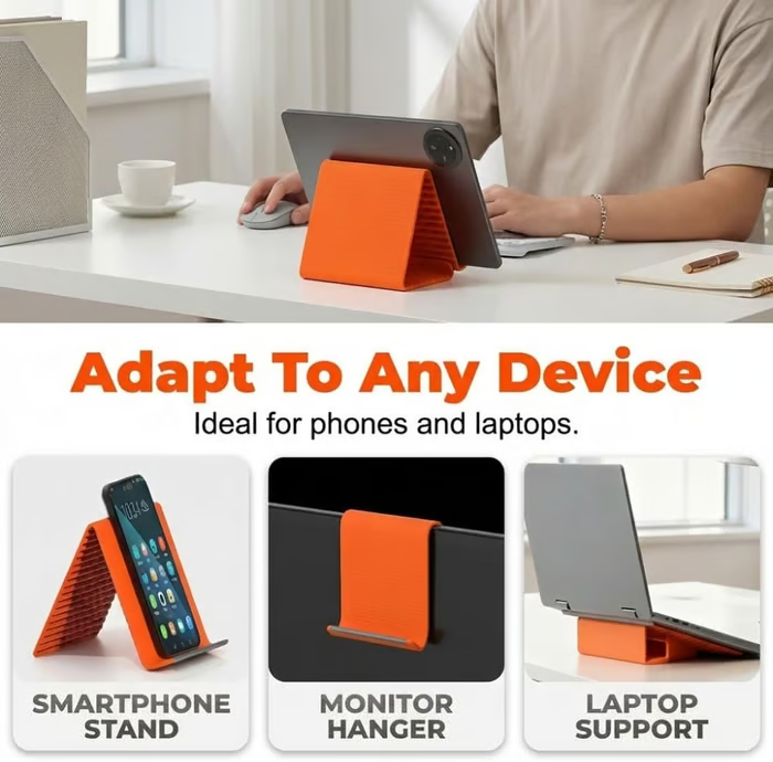 Foldable Silicone Aluminum Holder - Bendable Freely into Any Shape - Ergonomic Device Mount for Everywhere