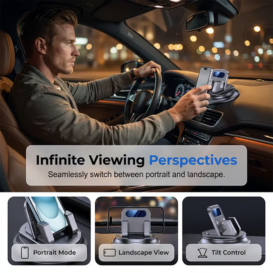 Avoid distracted driving and ensure driving safety!🚗 Car Phone Holder 360° Rotation for Dashboard – Adjustable iPhone & Android Mount