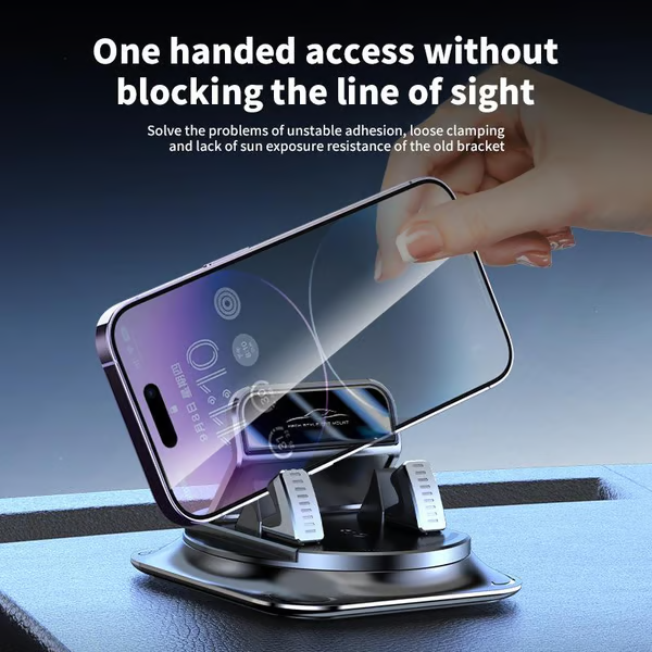 Avoid distracted driving and ensure driving safety!🚗 Car Phone Holder 360° Rotation for Dashboard – Adjustable iPhone & Android Mount