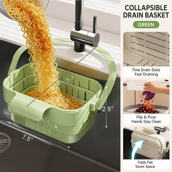 ✨ Effortless Organization for Your Kitchen ✨Foldable Hanging Sink Drain Basket