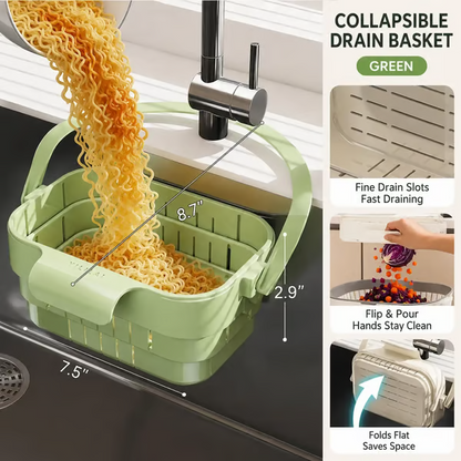 ✨ Effortless Organization for Your Kitchen ✨Foldable Hanging Sink Drain Basket