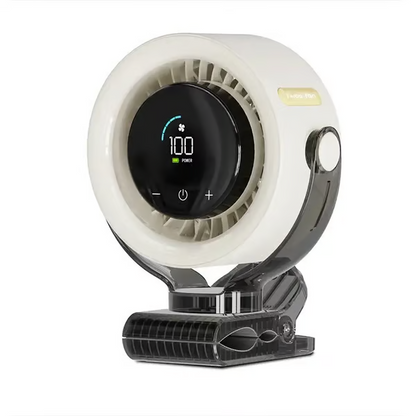 🌬️4000mAh Rechargeable Clip-On Fan with LED Display & 100-Speed Control, Quiet 360° USB Desk Fan