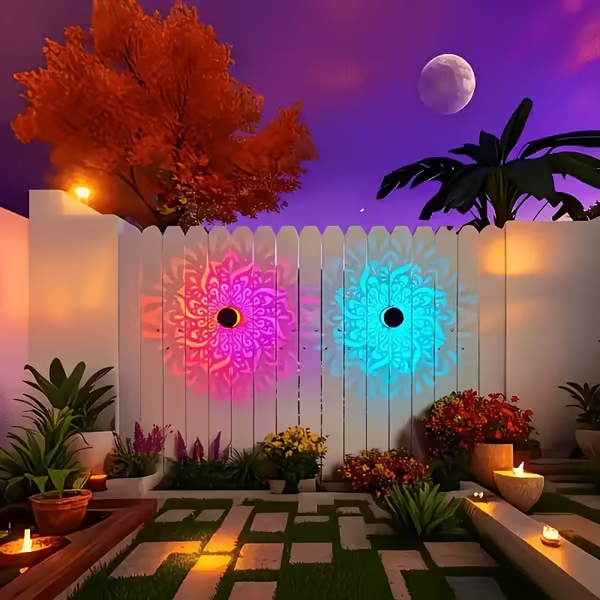 🎁Buy 1 Get 1 Free🎁2-Pack Solar Mandala Projector Wall Lights