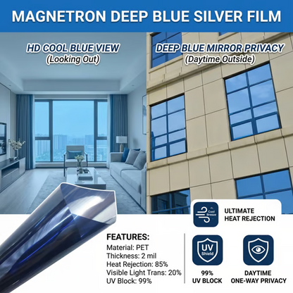 ☀️ One-Way Mirror Window Film – Heat Control & UV Protection