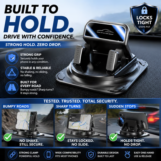 Avoid distracted driving and ensure driving safety!🚗 Car Phone Holder 360° Rotation iPhone & Android Mount