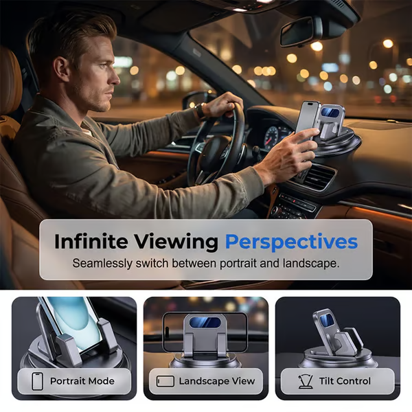 Avoid distracted driving and ensure driving safety!🚗 Car Phone Holder 360° Rotation iPhone & Android Mount