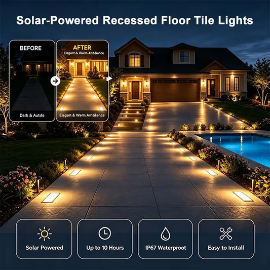 Buy 1 Get 1 Free-2 Pack ，Solar Recessed Brick Lights – Up to 10 Hours of Outdoor Illumination