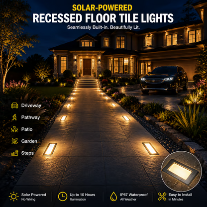 Buy 1 Get 1 Free-2 Pack ，Solar Recessed Brick Lights – Up to 10 Hours of Outdoor Illumination