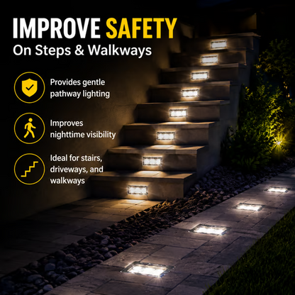 Buy 1 Get 1 Free-2 Pack ，Solar Recessed Brick Lights – Up to 10 Hours of Outdoor Illumination