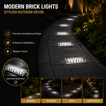Buy 1 Get 1 Free-2 Pack ，Solar Recessed Brick Lights – Up to 10 Hours of Outdoor Illumination