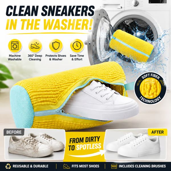 👟No-Scrub Shoe Washing Bag - Clean & Protect Your Sneakers In The Washing Machine