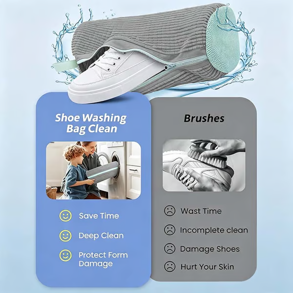 👟No-Scrub Shoe Washing Bag - Clean & Protect Your Sneakers In The Washing Machine