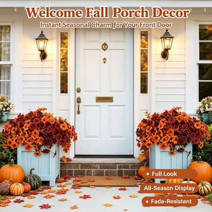 Fall Artificial Flower Halloween 12pcs, UV Resistant Colorful Fake Flower🍂