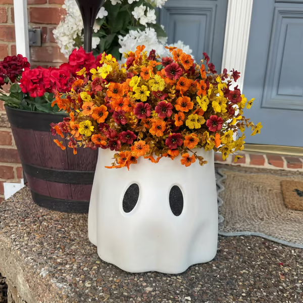 Fall Artificial Flower Halloween 12pcs, UV Resistant Colorful Fake Flower🍂