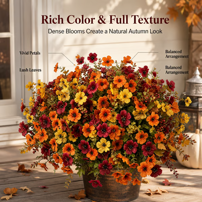 Fall Artificial Flower Halloween 12pcs, UV Resistant Colorful Fake Flower🍂