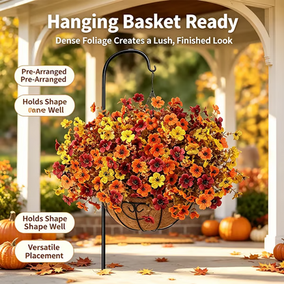 Fall Artificial Flower Halloween 12pcs, UV Resistant Colorful Fake Flower🍂