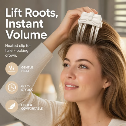 Wireless Heated Volumizing Root Lift Clip - Salon Crown Volume Styling Tool for Fine Flat Hair