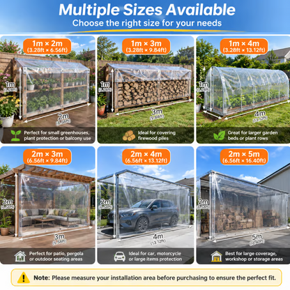 Clear Waterproof PE Tarp, Transparent Outdoor Cover with Metal Grommets💧
