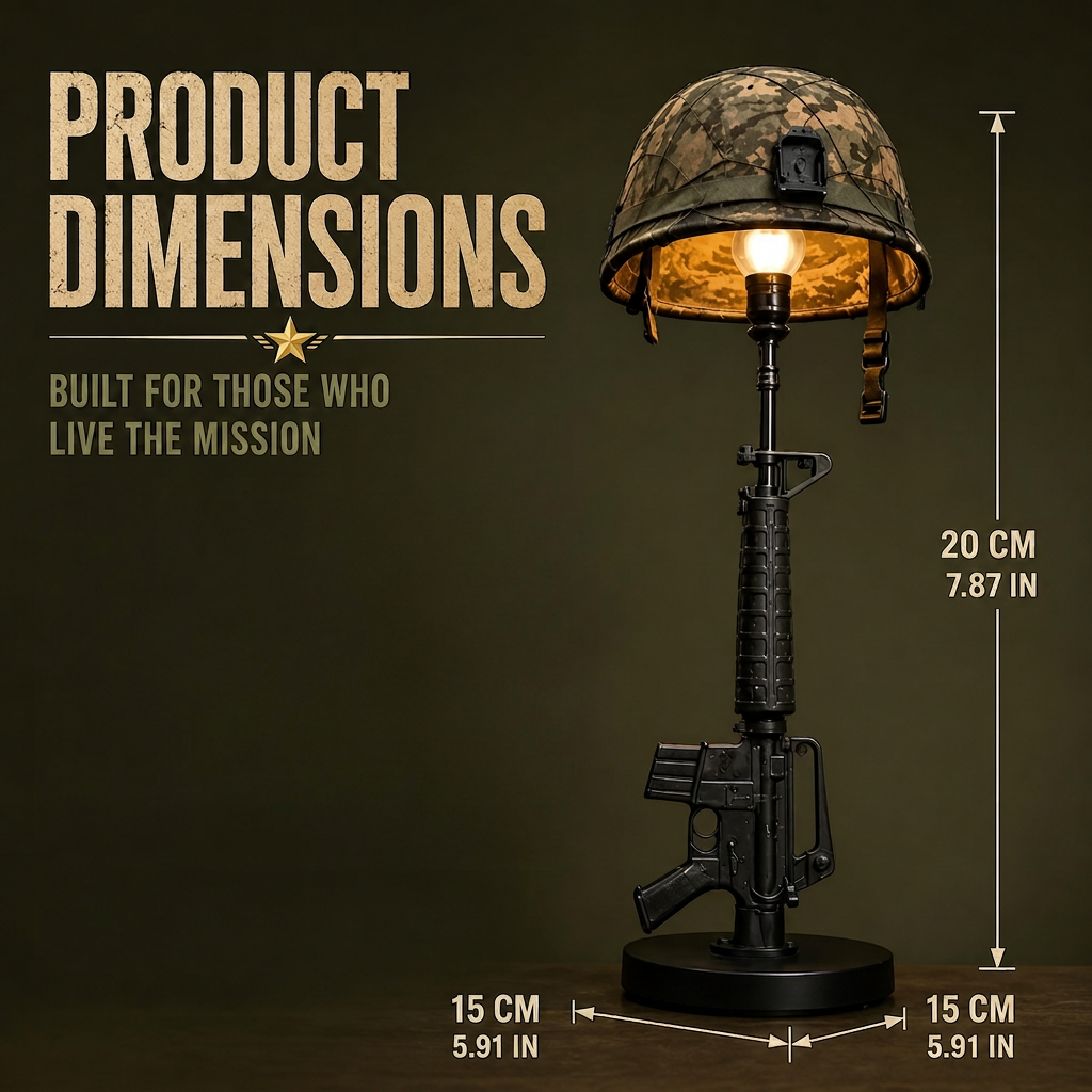 Military-Style Helmet Table Lamp with Trigger Switch