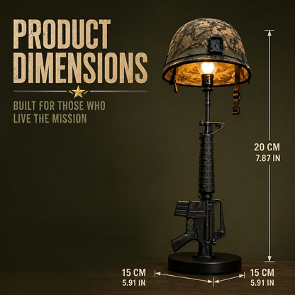 Military-Style Helmet Table Lamp with Trigger Switch