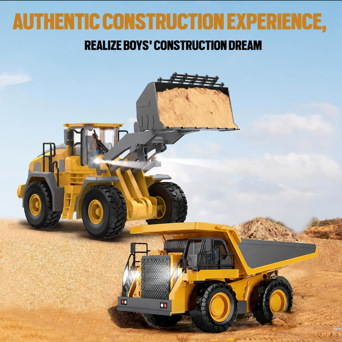 🔥 50% OFF 🎁4-Vehicle RC Construction Set🚜 Built For Little Builders