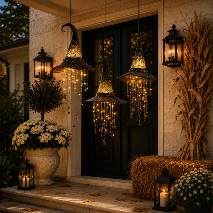 🎃 Lighted Witch Hat Hanging Chime🧙‍♀️