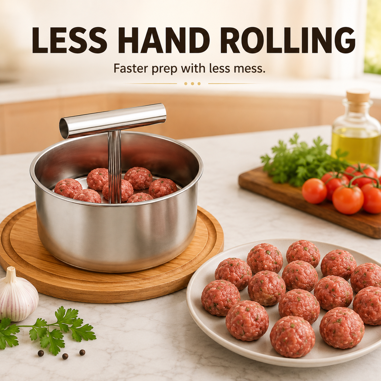🍲 Stainless Steel Manual Meatball Maker – 6 & 12 Hole Multi-Portion Press ✨
