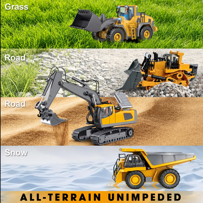 🔥 50% OFF 🎁4-Vehicle RC Construction Set🚜 Built For Little Builders