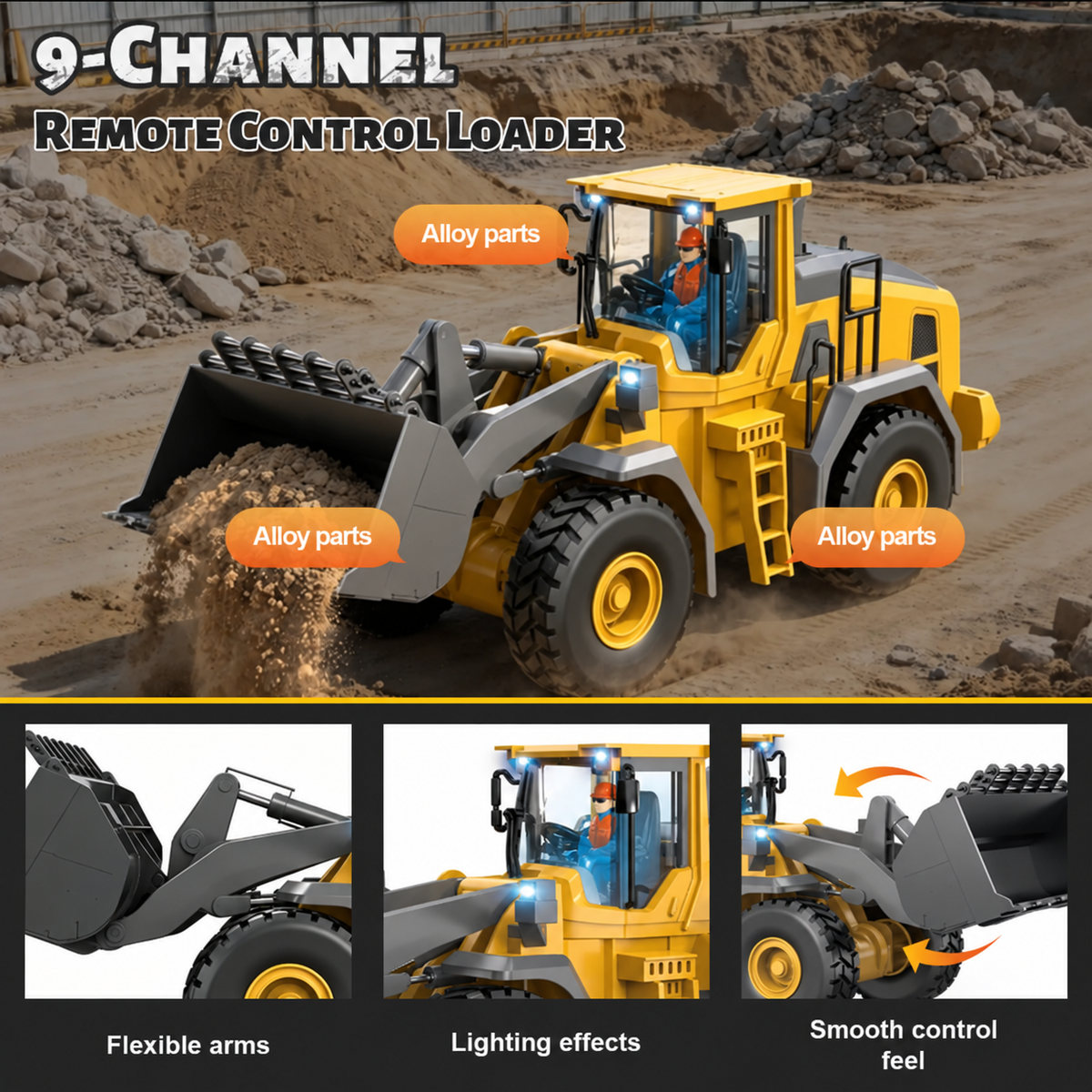 🔥 50% OFF 🎁4-Vehicle RC Construction Set🚜 Built For Little Builders