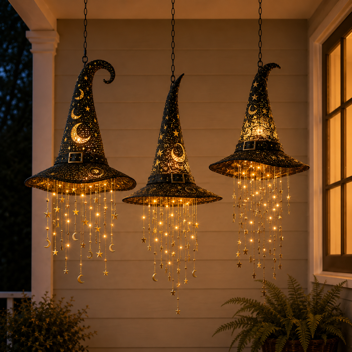 🎃 Lighted Witch Hat Hanging Chime🧙‍♀️