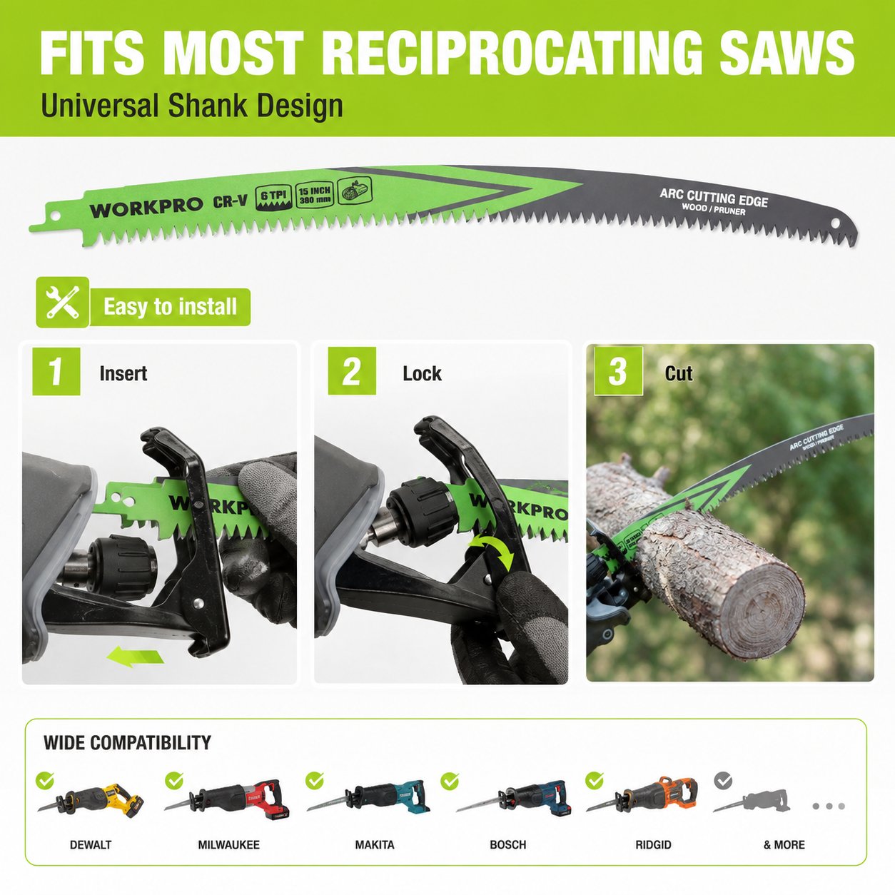 380 mm Wood Pruning Saw Blade Set 🪚