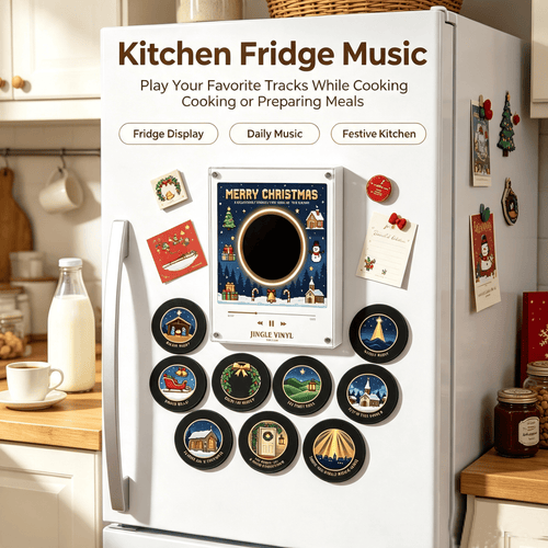 Christmas Collectible Vinyl‐Style Magnetic Music Player Set