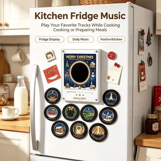Christmas Collectible Vinyl‐Style Magnetic Music Player Set
