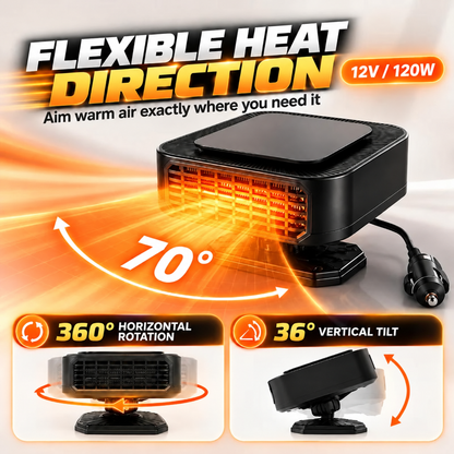 ⏳ Last Day 49% OFF ✨Portable Car Heater Defroster with 360-Degree Rotating Base